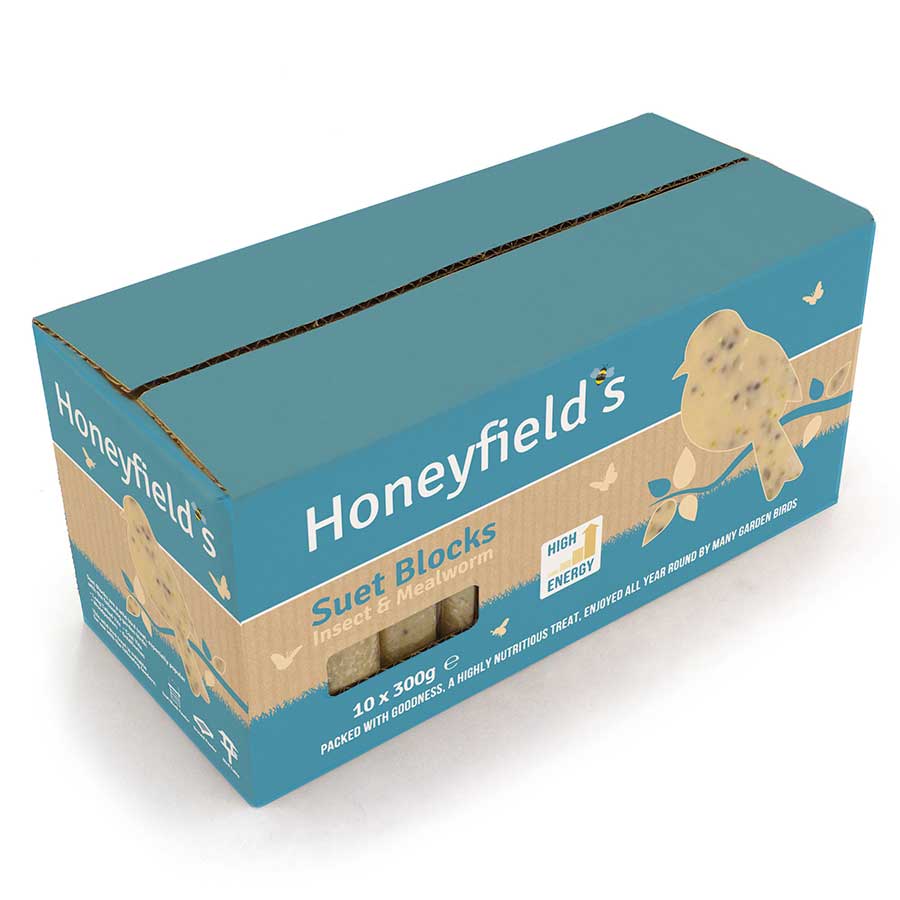 Honeyfields Suet Block Mealworm & Insect Flavour
